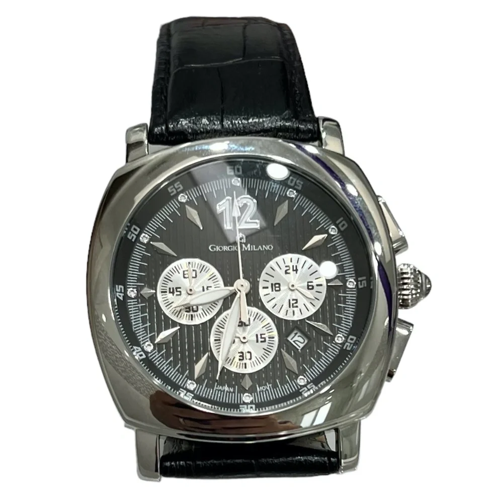 GIORGIO MILANO STAINLESS STEEL BLACK DIAL QUARTZ WATCH 864ST032